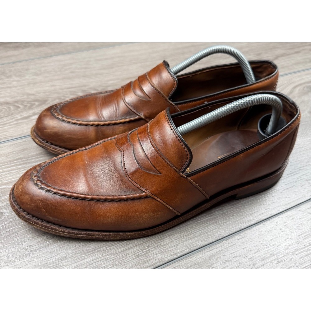 Allen Edmonds Mens Randolph Loafers Full Strap Penny Leather Brown US 10.5 D - Picture 4 of 11